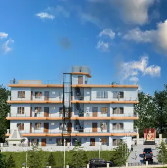 Serene yoga retreat center in Rishikesh Himalayas